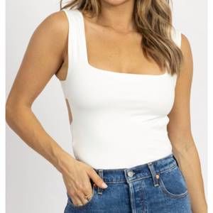 NEW WIN WIN APPAREL open-back strap detail bodysuit in white